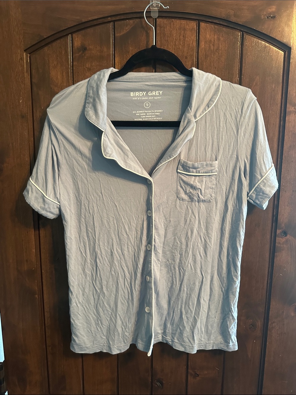 Birdy Grey Light Blue Short-Sleeve Button-Down Shirt